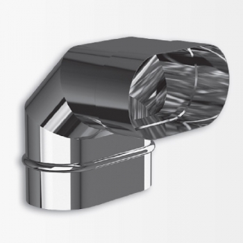 Колено 90°, овал по широкой