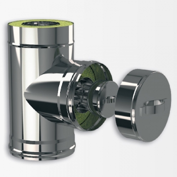 Тройник-сэндвич 90° ревизия с заглушкой